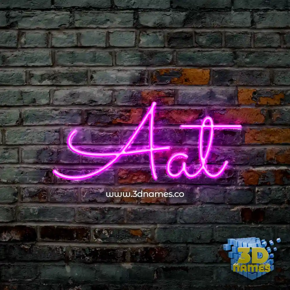 aat in Pink Neon style - 3D name wallpaper