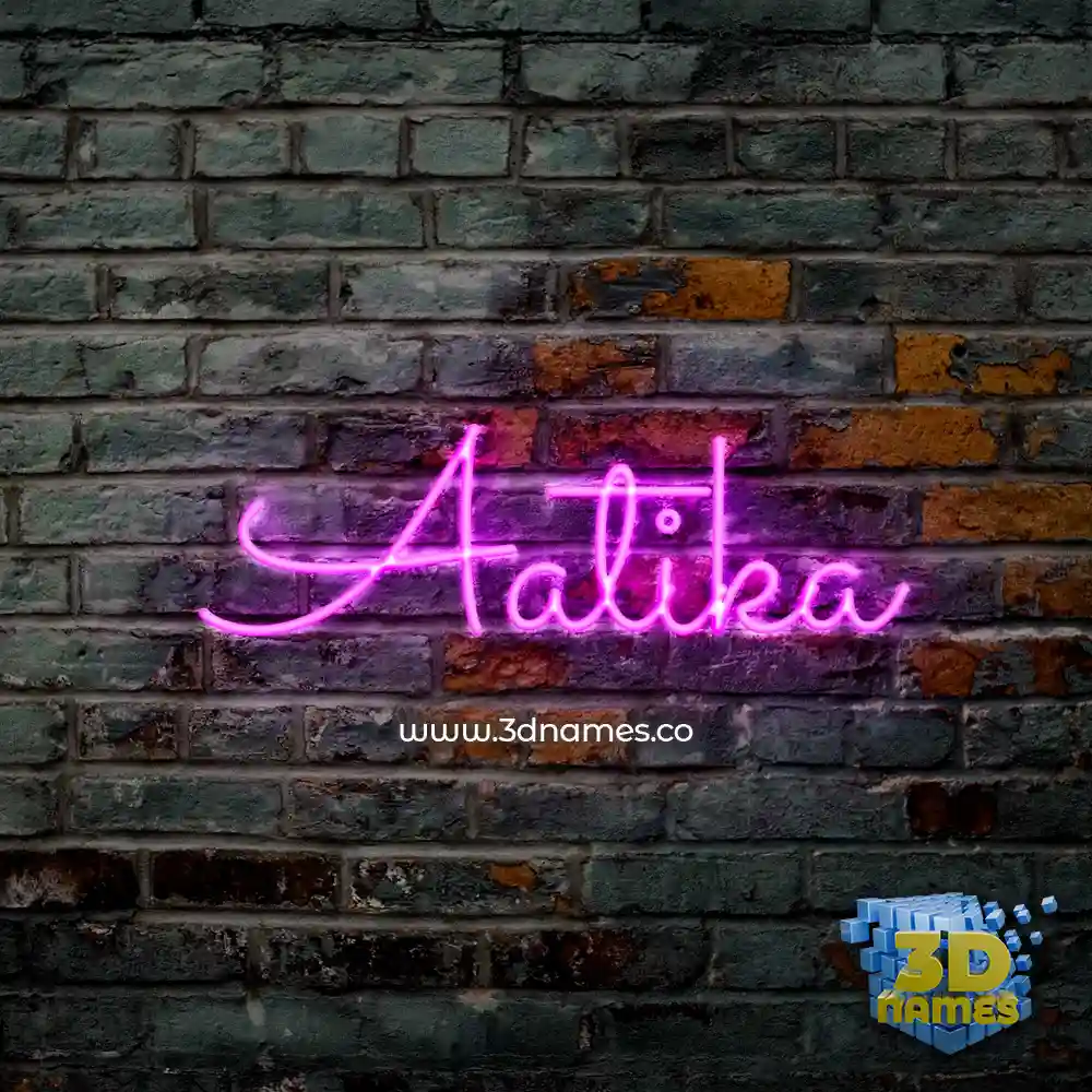 aatika in Pink Neon style - 3D name wallpaper