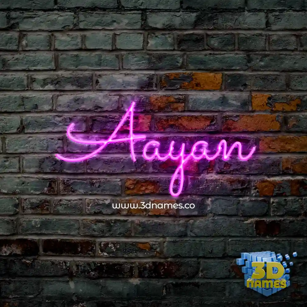 aayan in Pink Neon style - 3D name wallpaper
