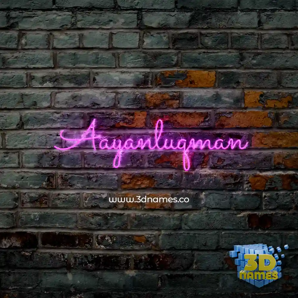 aayanluqman in Pink Neon style - 3D name wallpaper