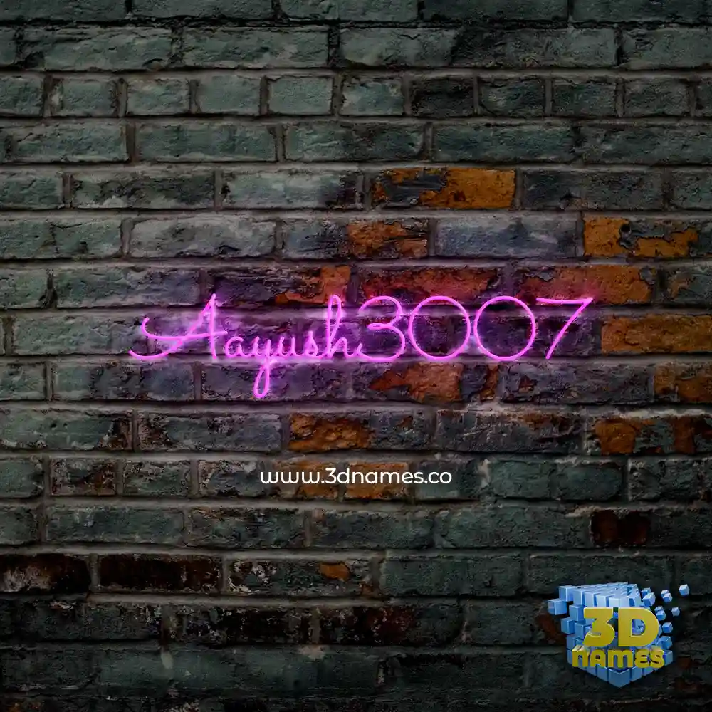 aayush3007 in Pink Neon style - 3D name wallpaper