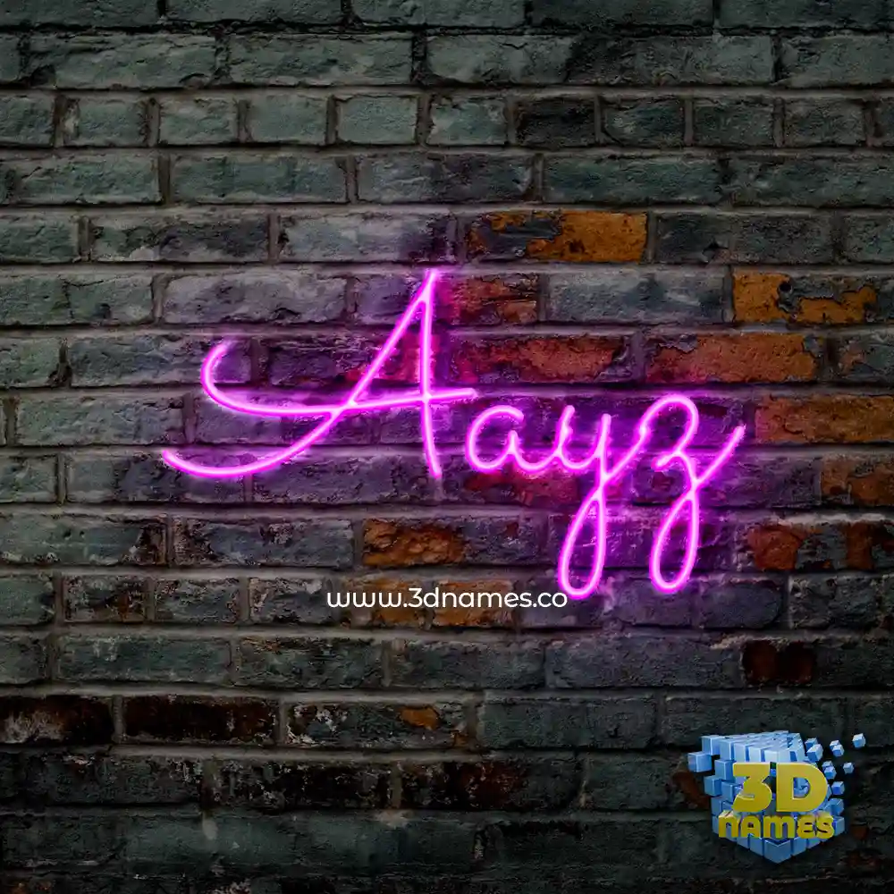 aayz in Pink Neon style - 3D name wallpaper