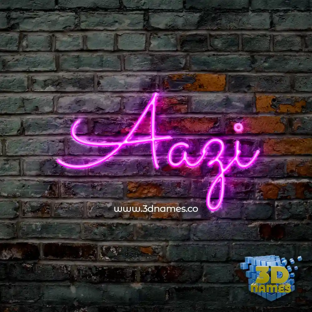 aazi in Pink Neon style - 3D name wallpaper