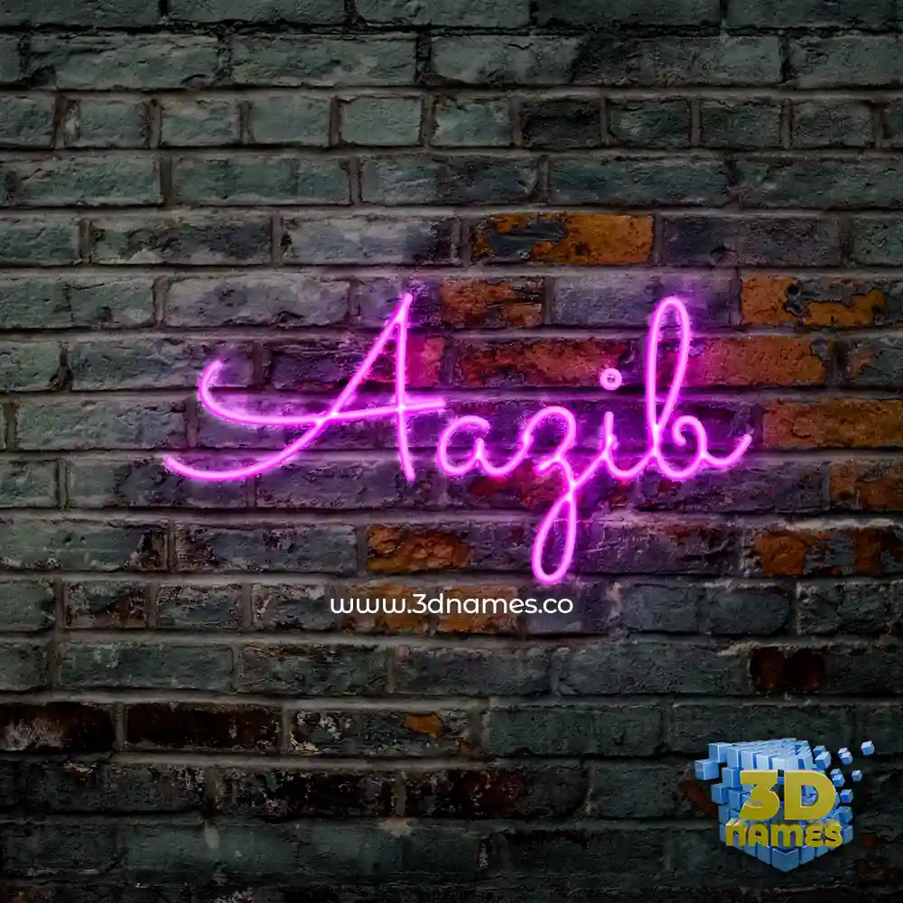 aazib in Pink Neon style - 3D name wallpaper