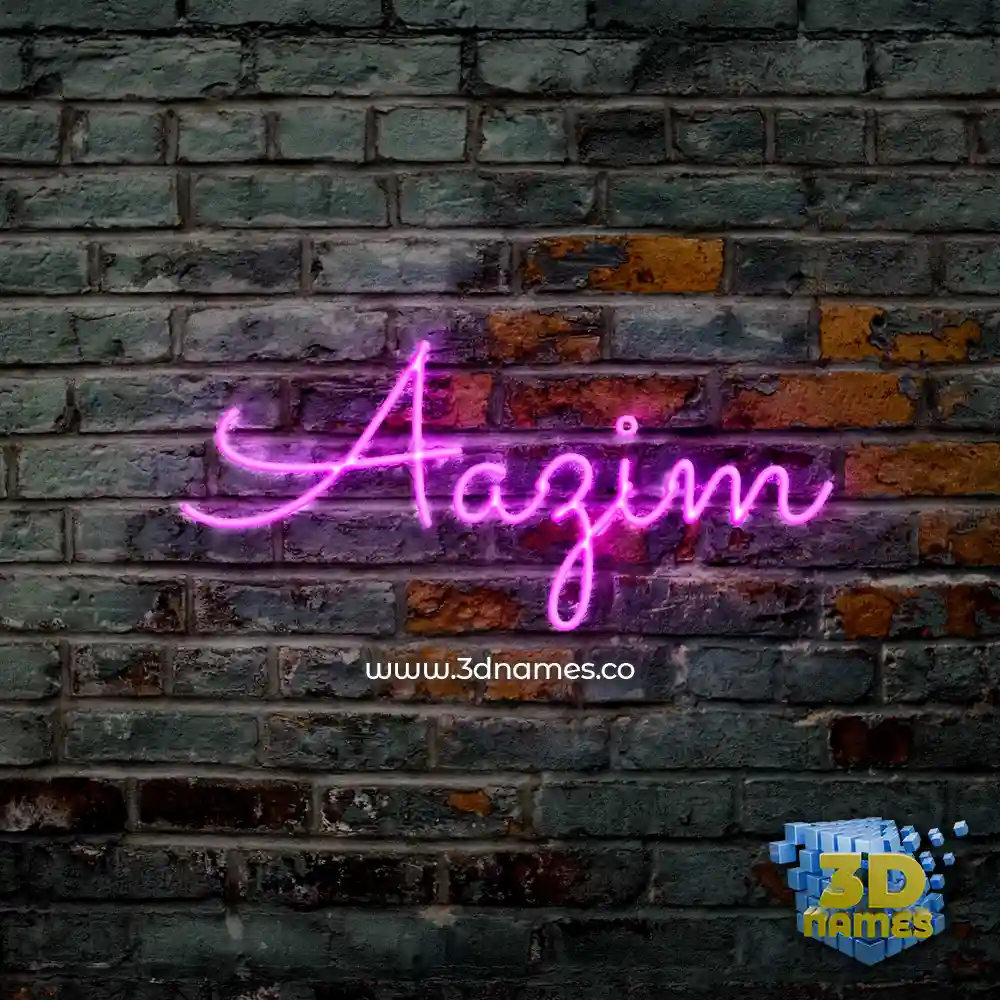 aazim in Pink Neon style - 3D name wallpaper