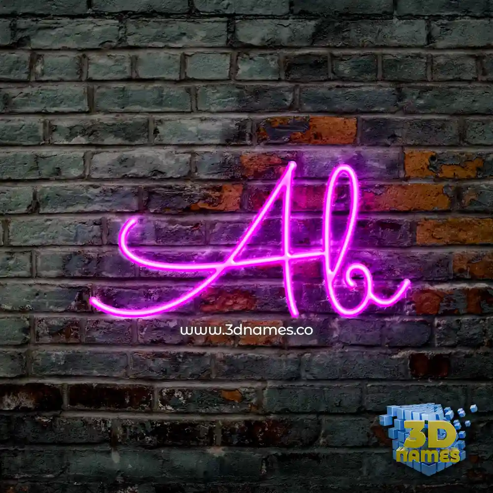 ab in Pink Neon style - 3D name wallpaper