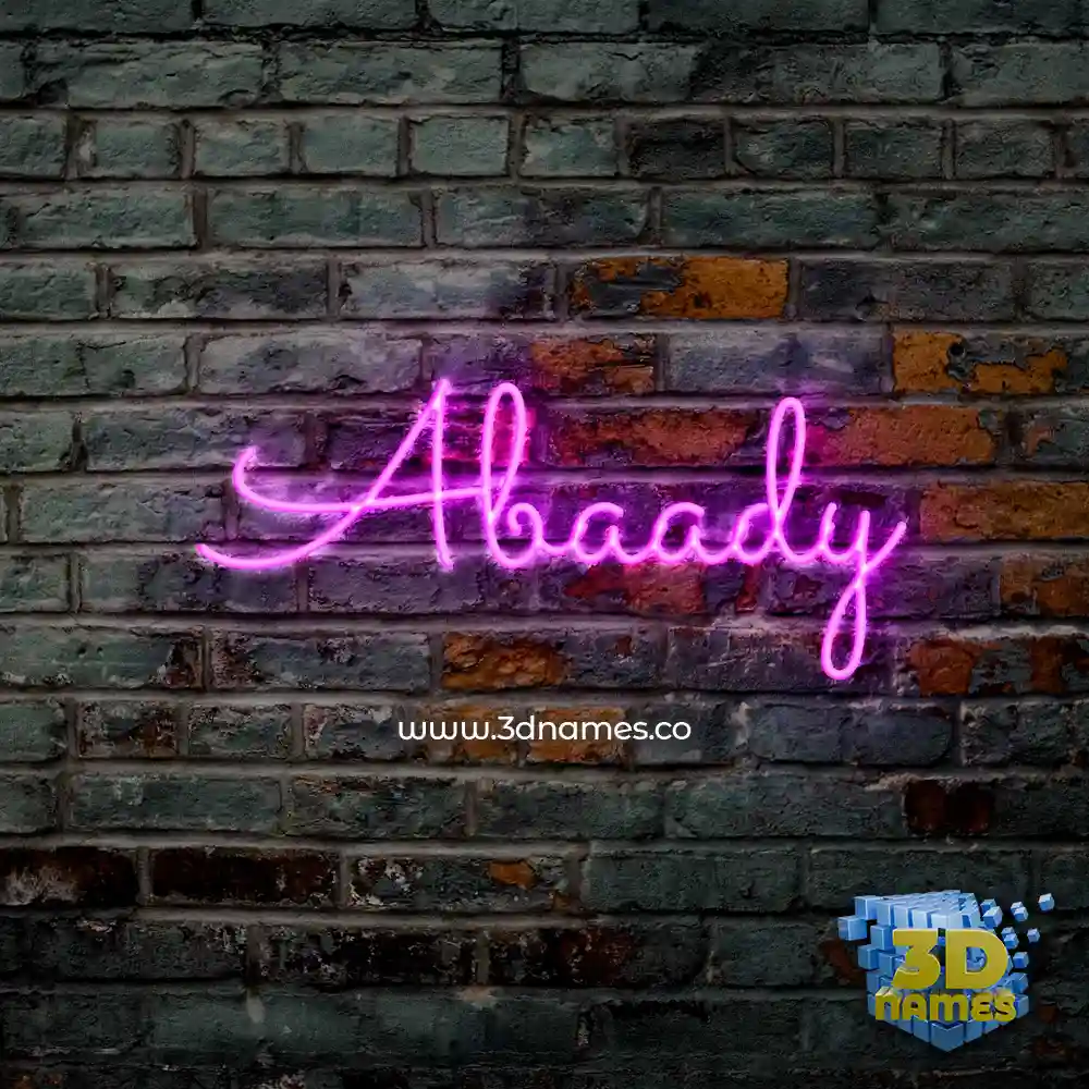 abaady in Pink Neon style - 3D name wallpaper