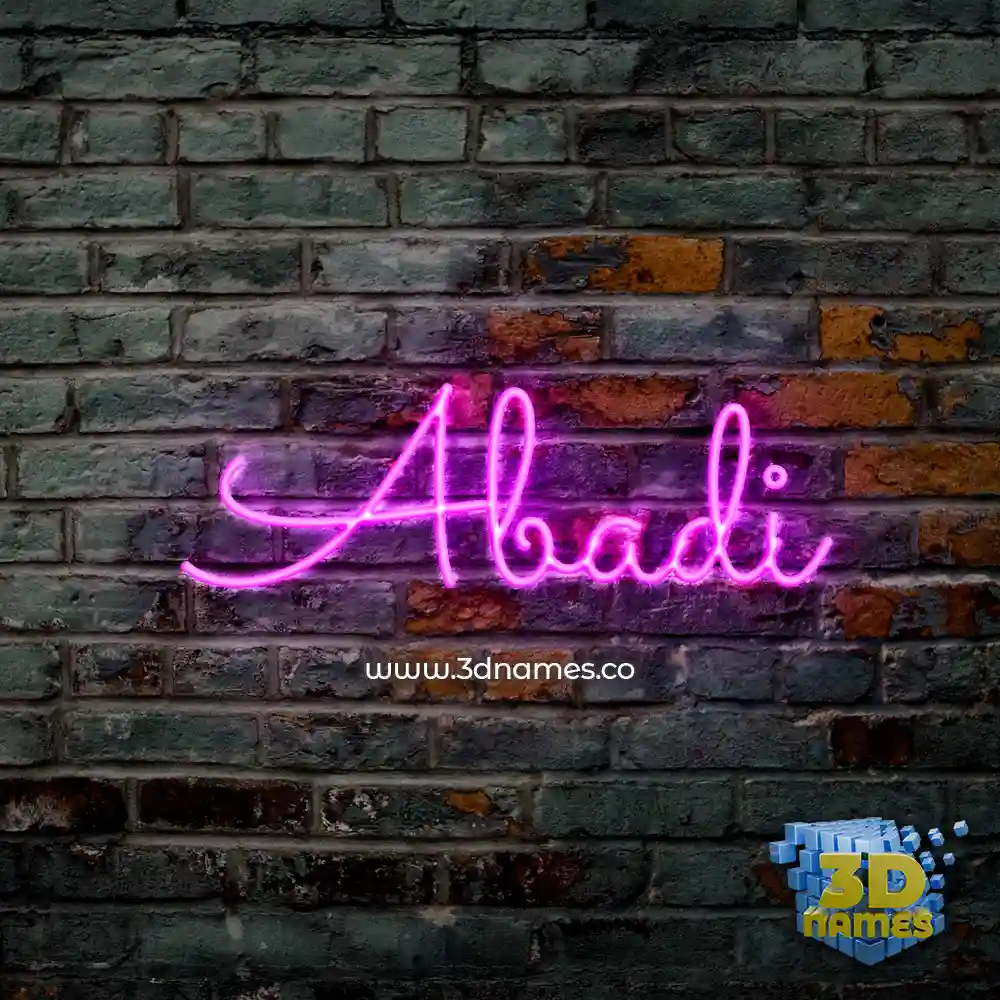 abadi in Pink Neon style - 3D name wallpaper