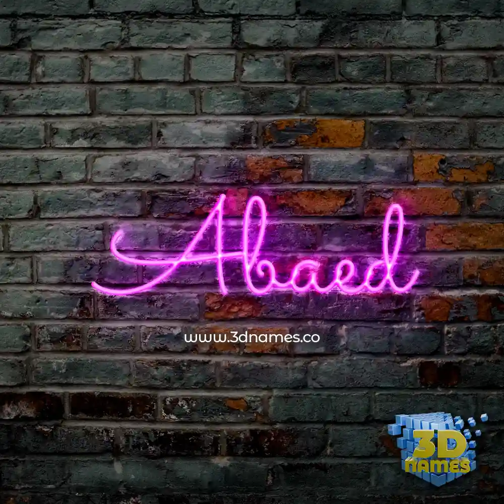 abaed in Pink Neon style - 3D name wallpaper