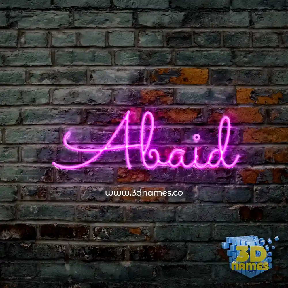 abaid in Pink Neon style - 3D name wallpaper
