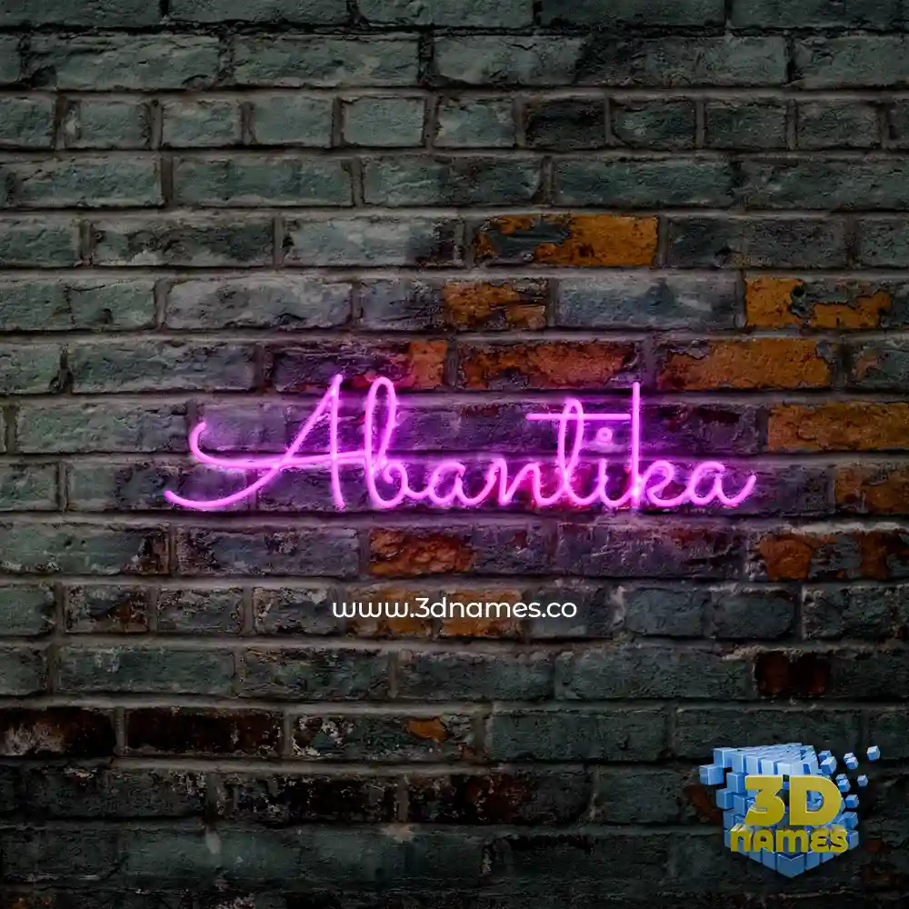 abantika in Pink Neon style - 3D name wallpaper