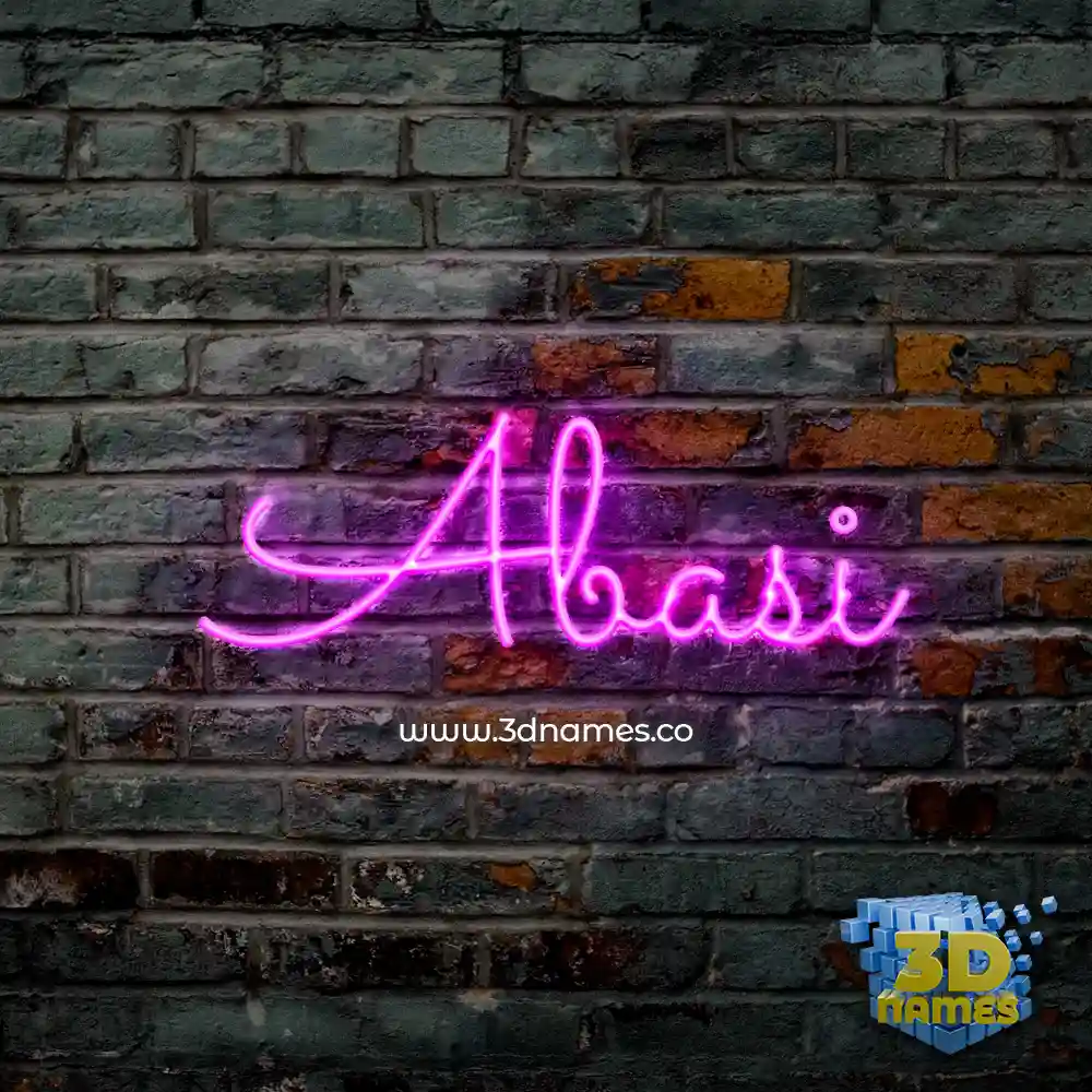 abasi in Pink Neon style - 3D name wallpaper