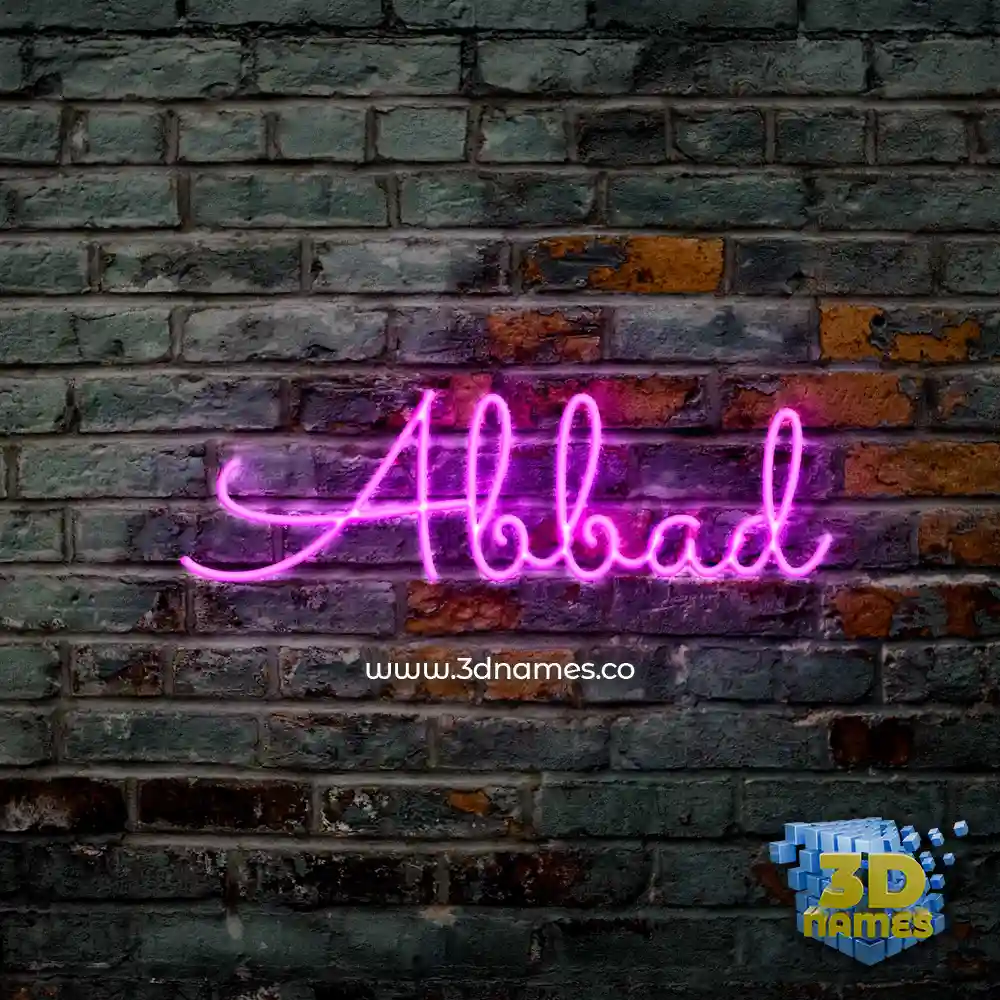 abbad in Pink Neon style - 3D name wallpaper