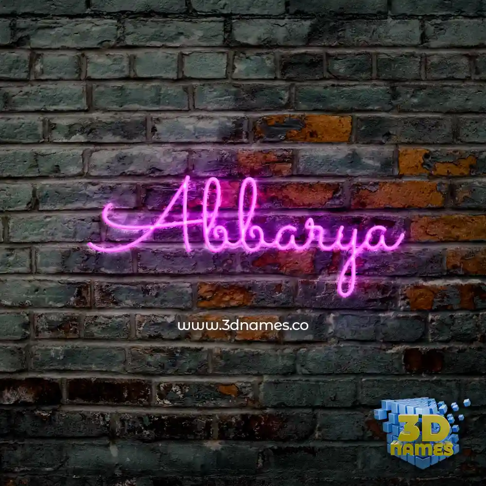 abbarya in Pink Neon style - 3D name wallpaper