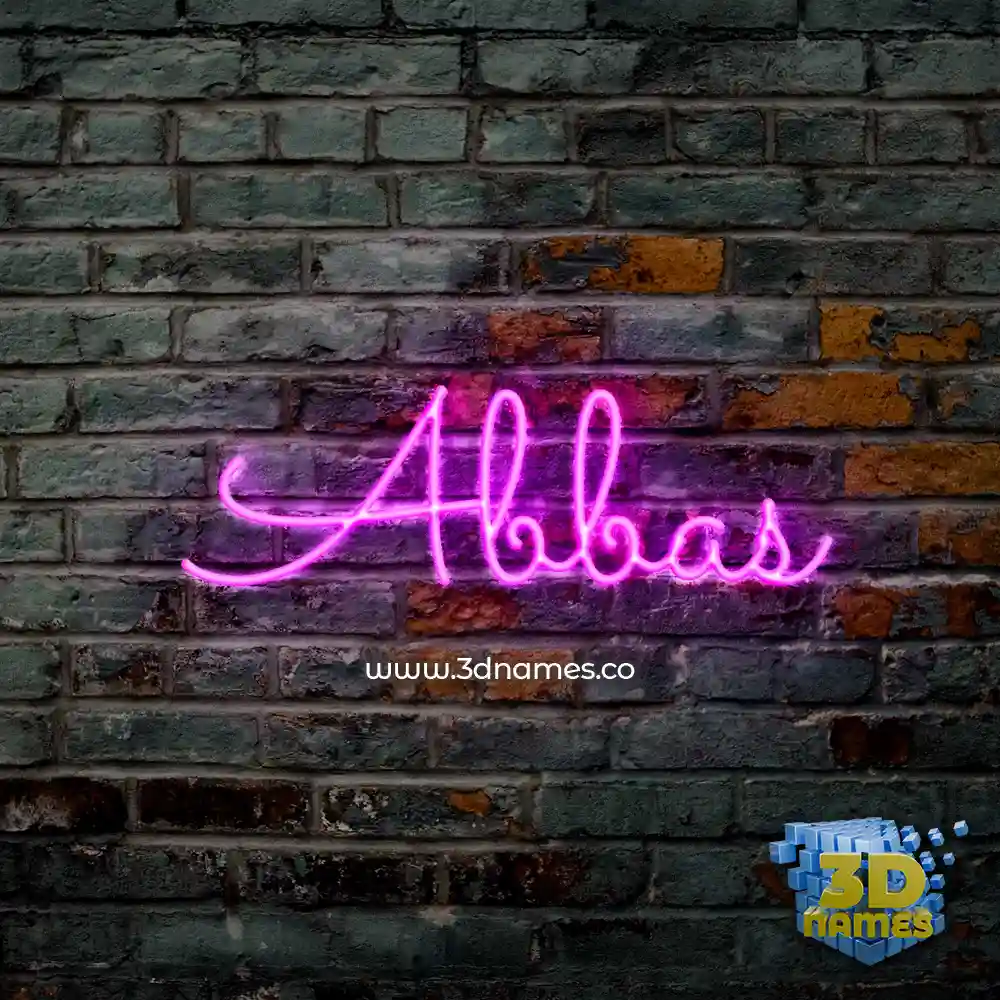 abbas in Pink Neon style - 3D name wallpaper
