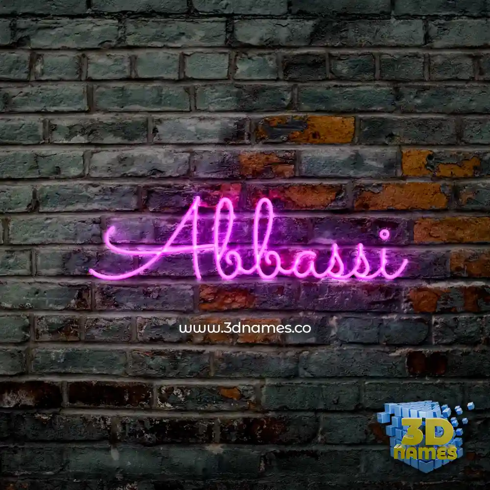 abbassi in Pink Neon style - 3D name wallpaper