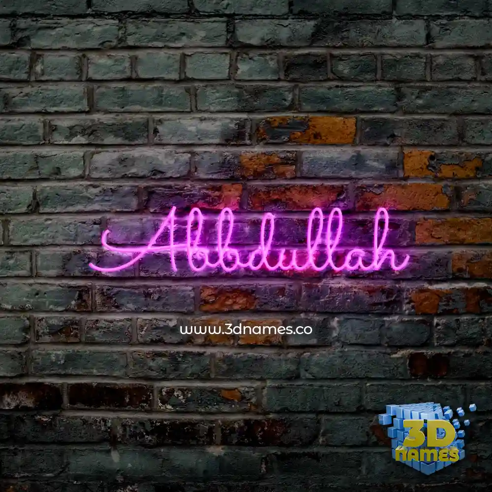 abbdullah in Pink Neon style - 3D name wallpaper