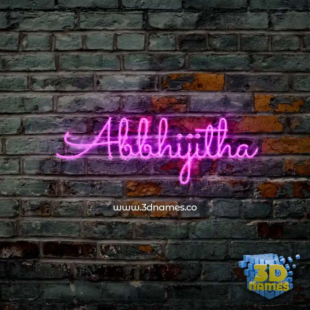 abbhijitha in Pink Neon style - 3D name wallpaper