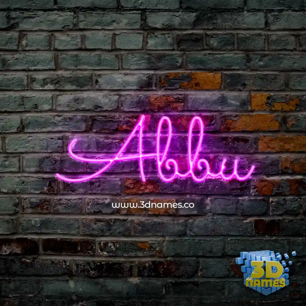 abbu in Pink Neon style - 3D name wallpaper