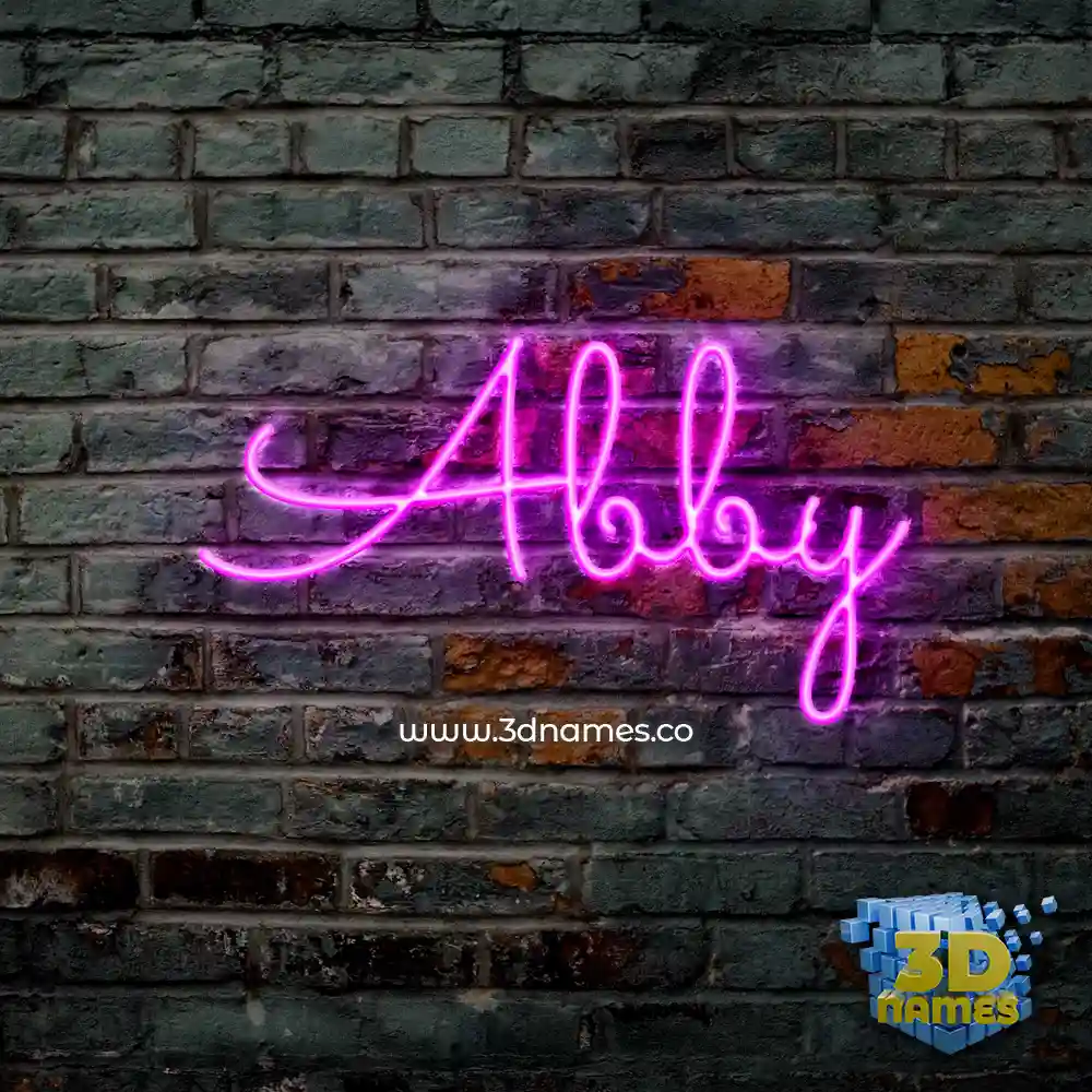 abby in Pink Neon style - 3D name wallpaper