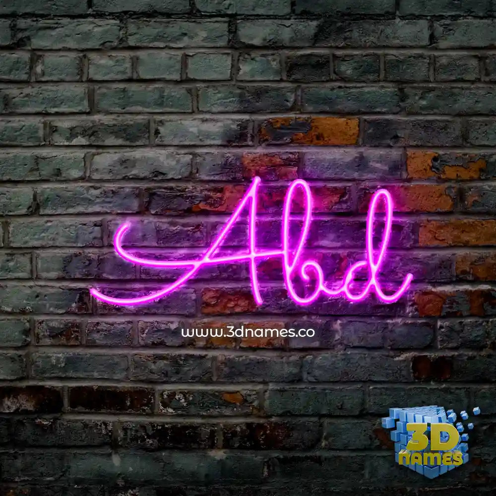 abd in Pink Neon style - 3D name wallpaper