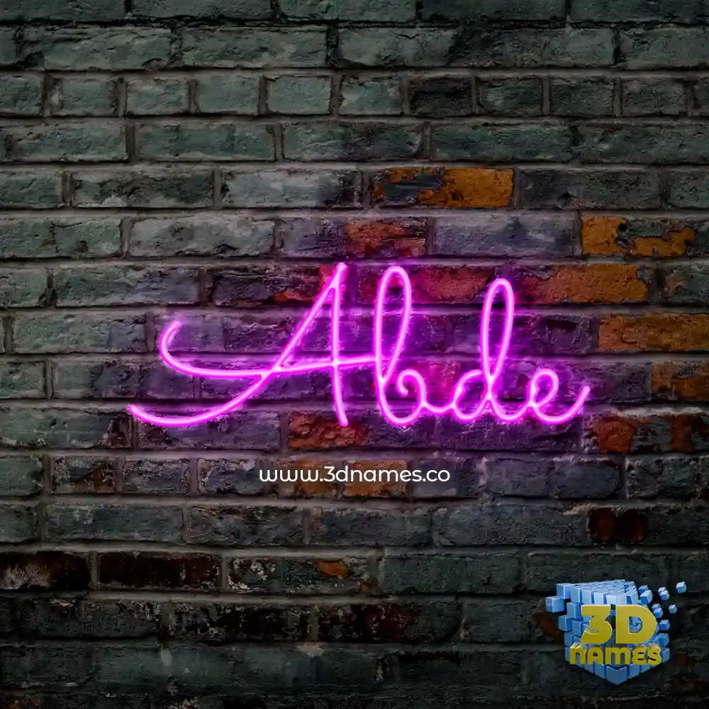 abde in Pink Neon style - 3D name wallpaper