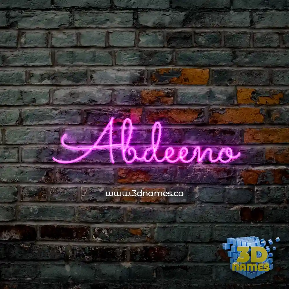 abdeeno in Pink Neon style - 3D name wallpaper