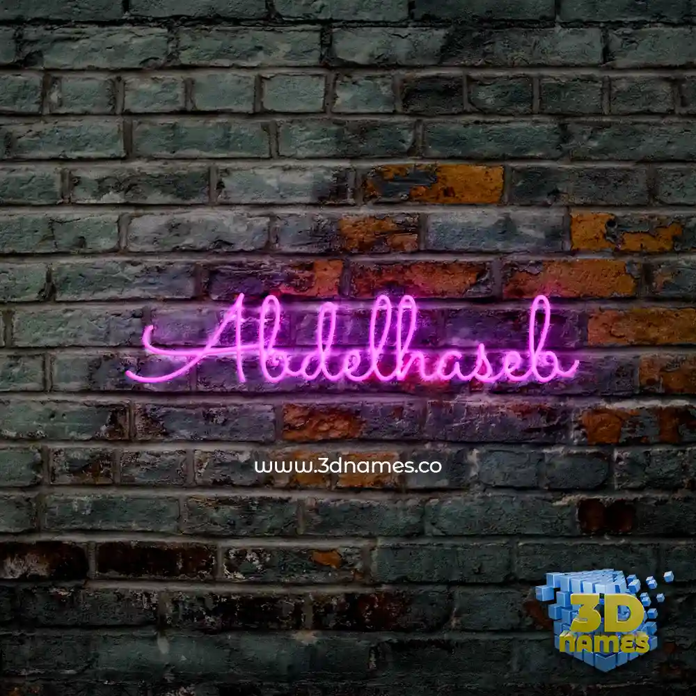 abdelhaseb in Pink Neon style - 3D name wallpaper
