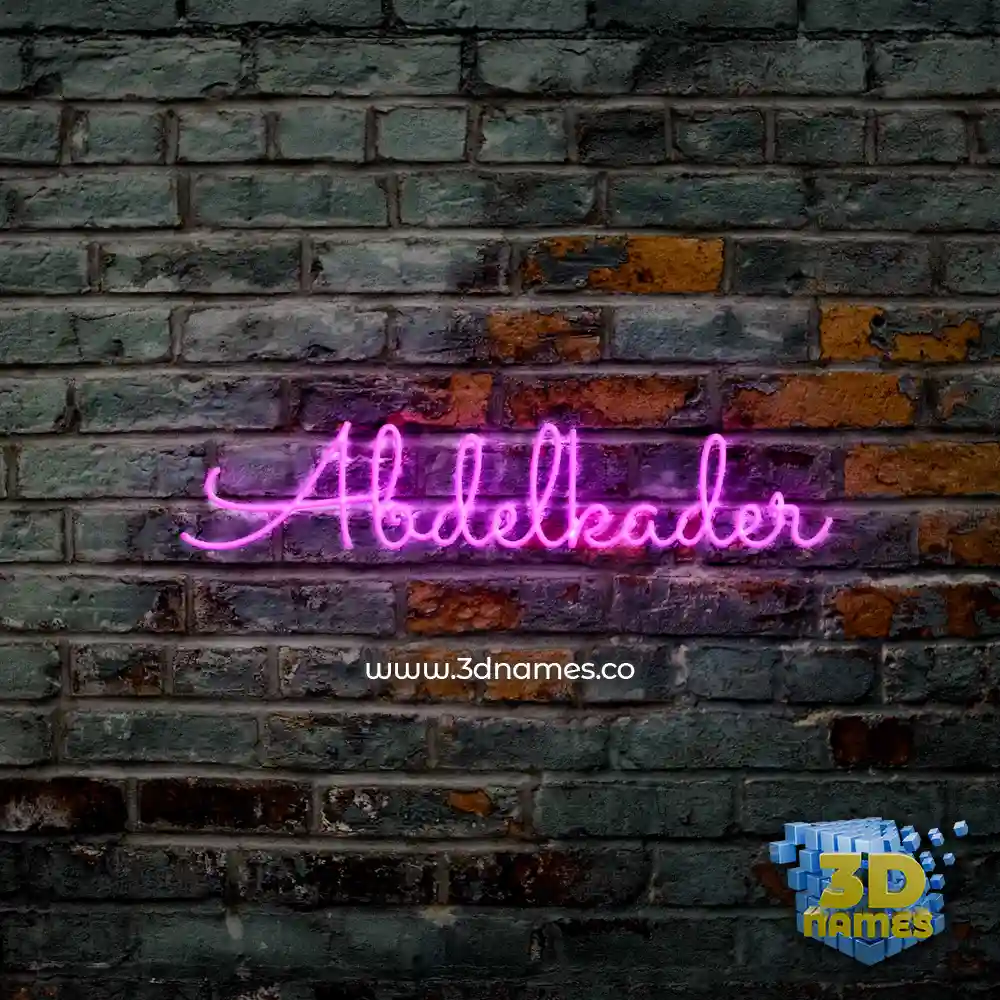 abdelkader in Pink Neon style - 3D name wallpaper