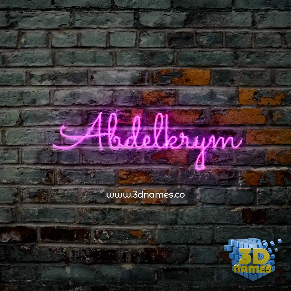 abdelkrym in Pink Neon style - 3D name wallpaper