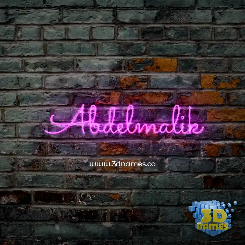 abdelmalik in Pink Neon style - 3D name wallpaper