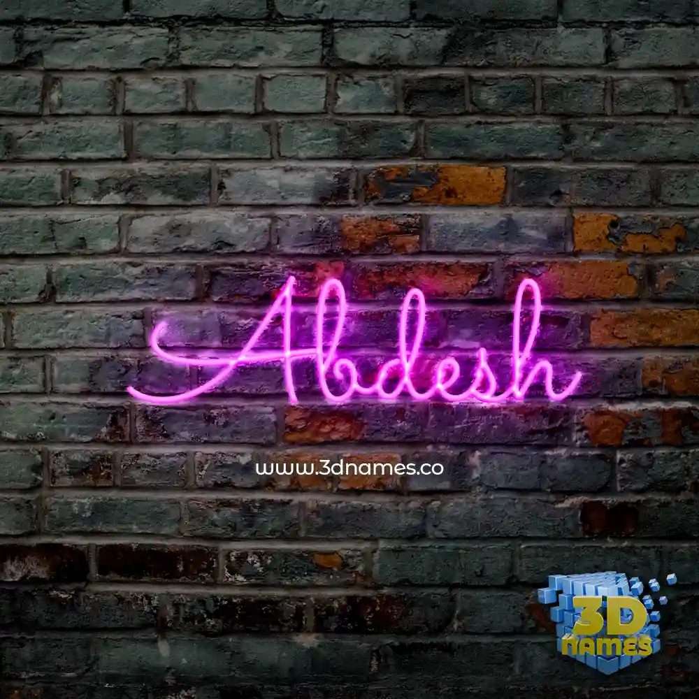 abdesh in Pink Neon style - 3D name wallpaper