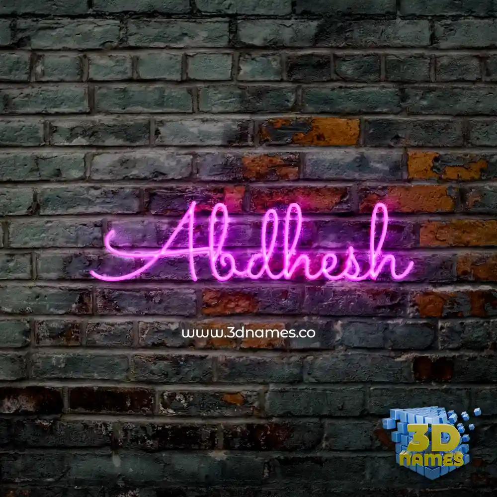abdhesh in Pink Neon style - 3D name wallpaper