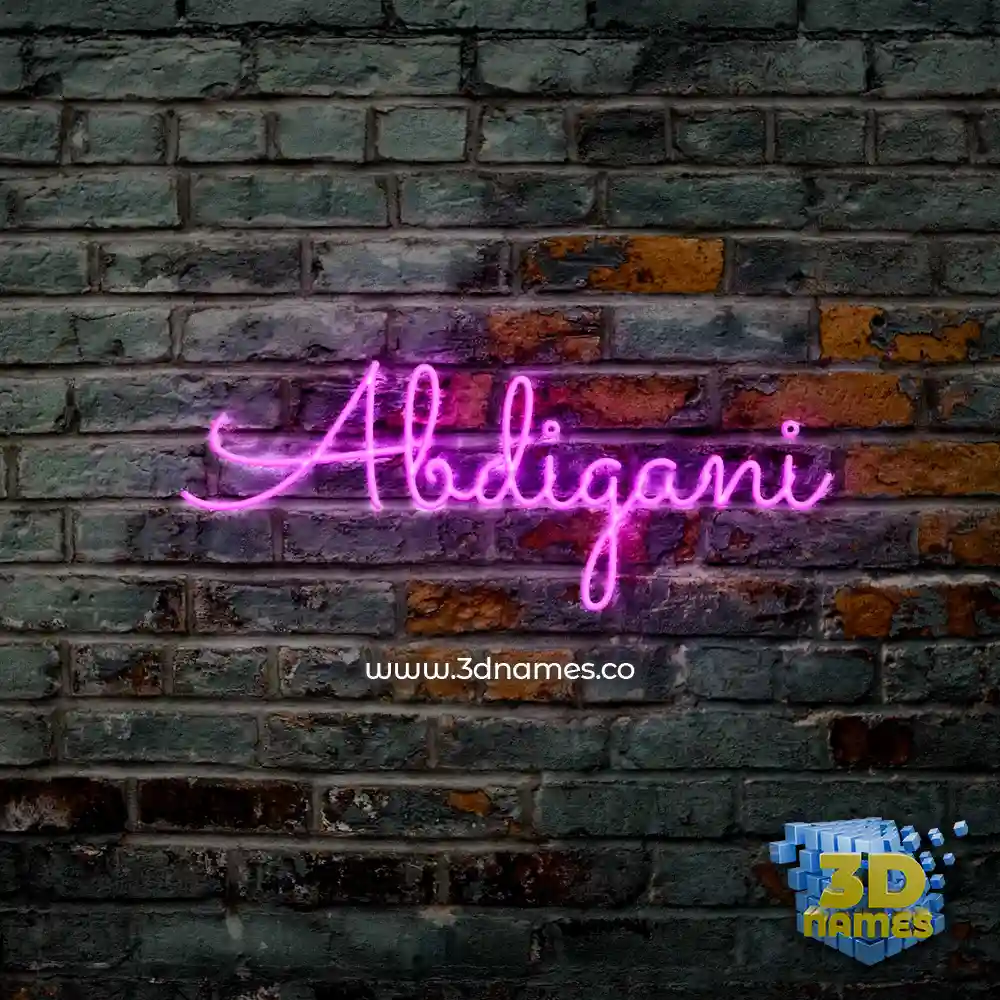 abdigani in Pink Neon style - 3D name wallpaper