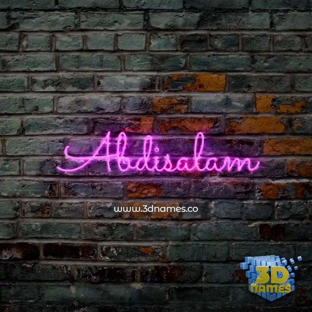 abdisalam in Pink Neon style - 3D name wallpaper