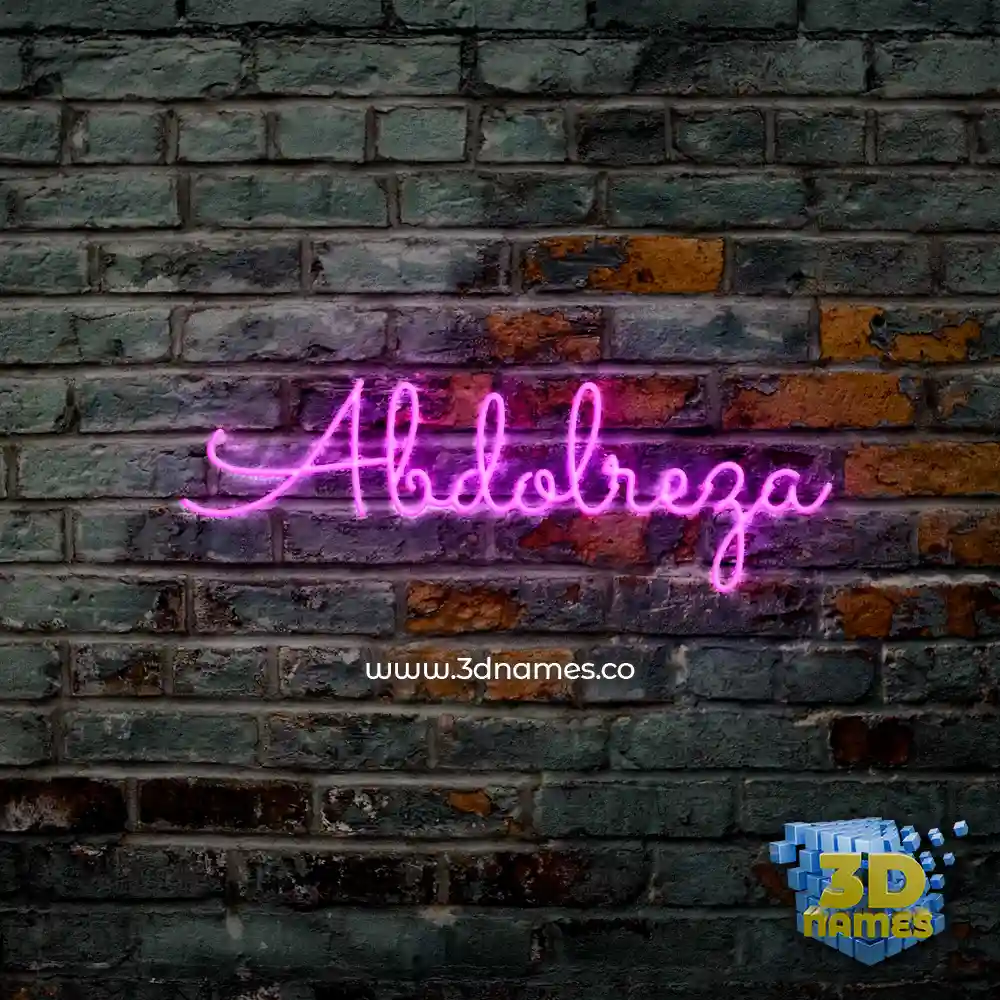 abdolreza in Pink Neon style - 3D name wallpaper
