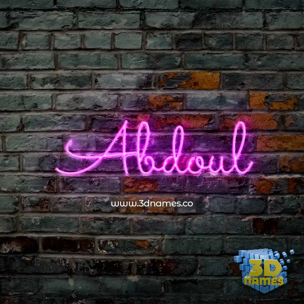 abdoul in Pink Neon style - 3D name wallpaper