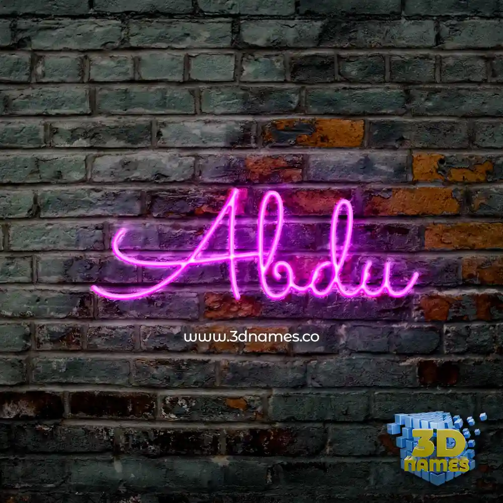 abdu in Pink Neon style - 3D name wallpaper