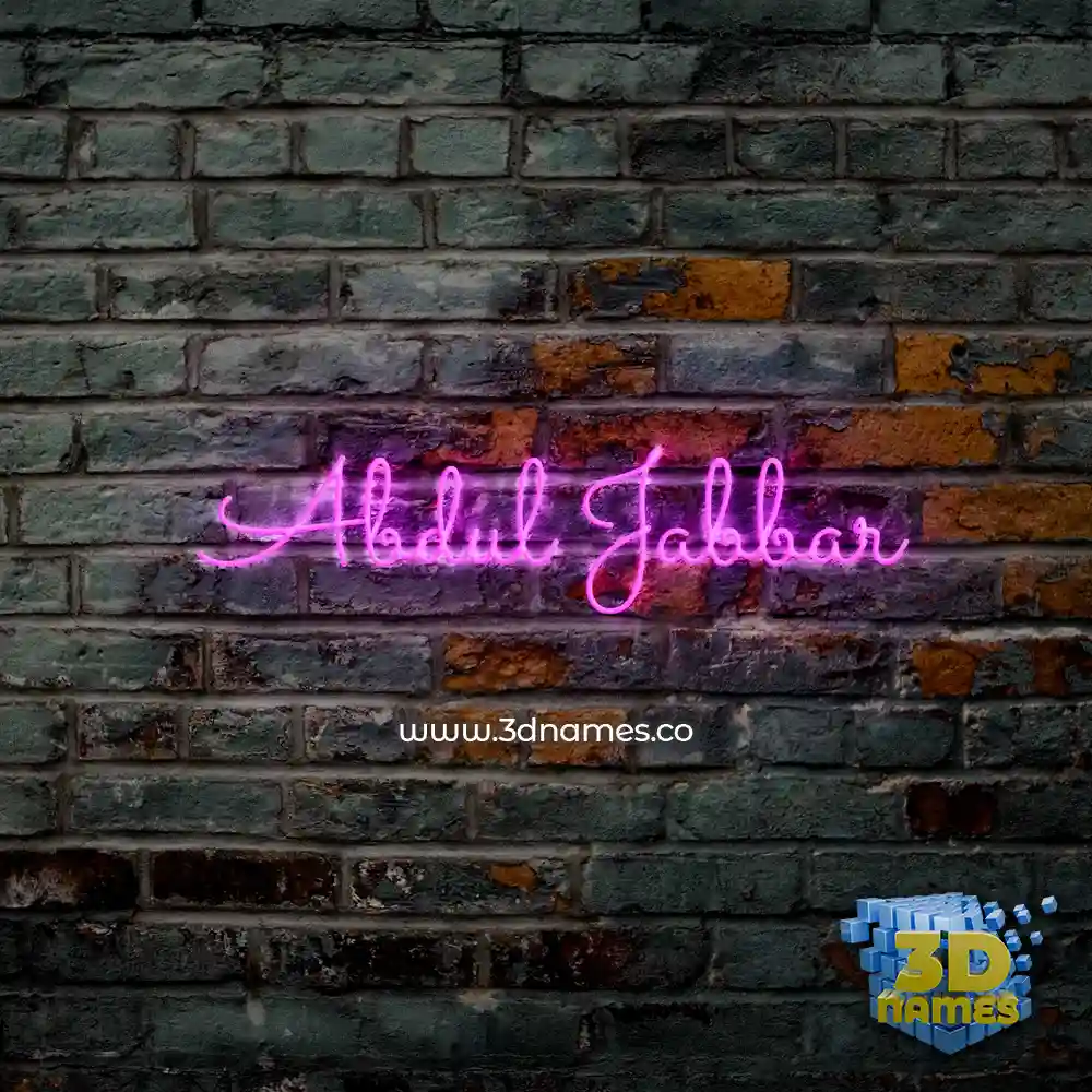 abdul jabbar in Pink Neon style - 3D name wallpaper
