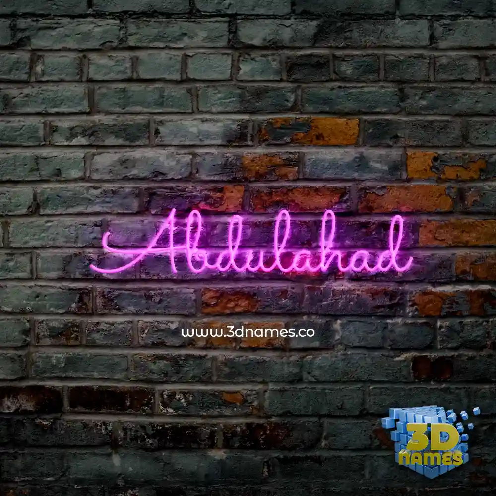 abdulahad in Pink Neon style - 3D name wallpaper