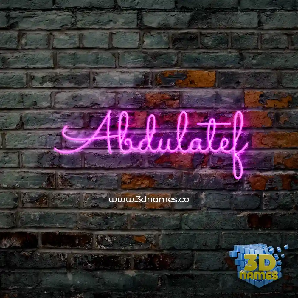 abdulatef in Pink Neon style - 3D name wallpaper