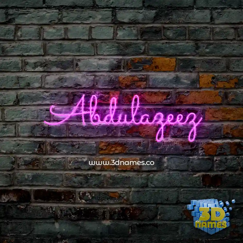 abdulazeez in Pink Neon style - 3D name wallpaper