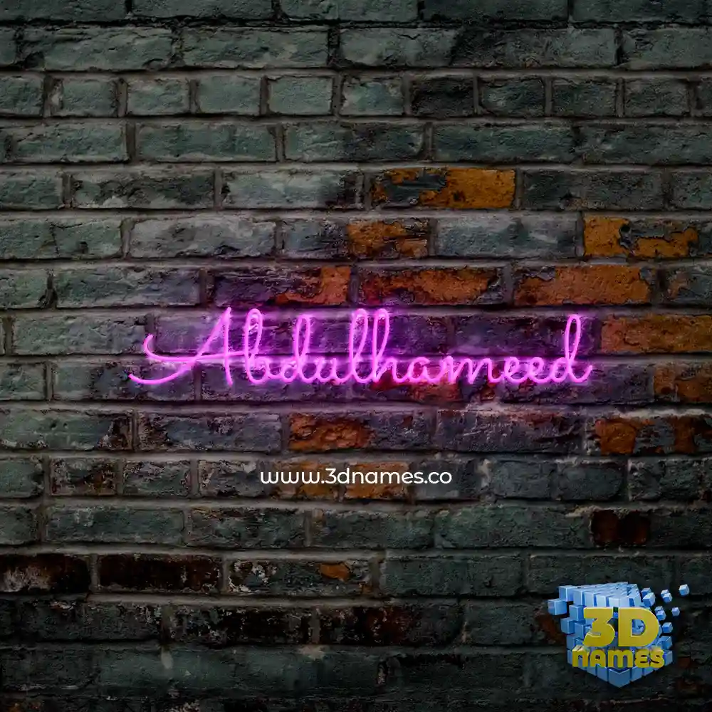 abdulhameed in Pink Neon style - 3D name wallpaper