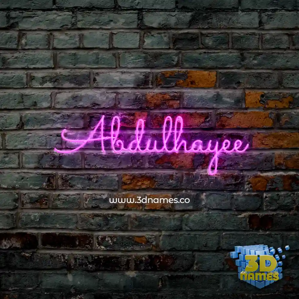 abdulhayee in Pink Neon style - 3D name wallpaper