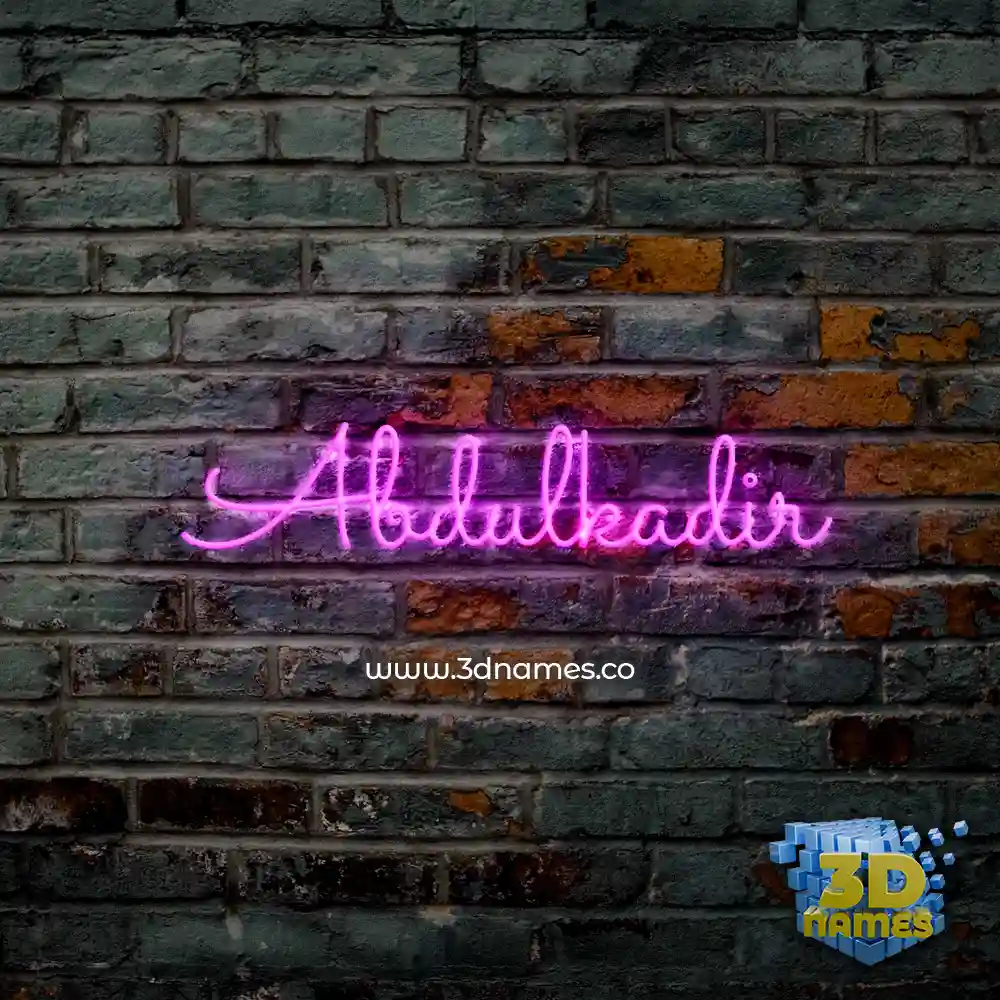 abdulkadir in Pink Neon style - 3D name wallpaper