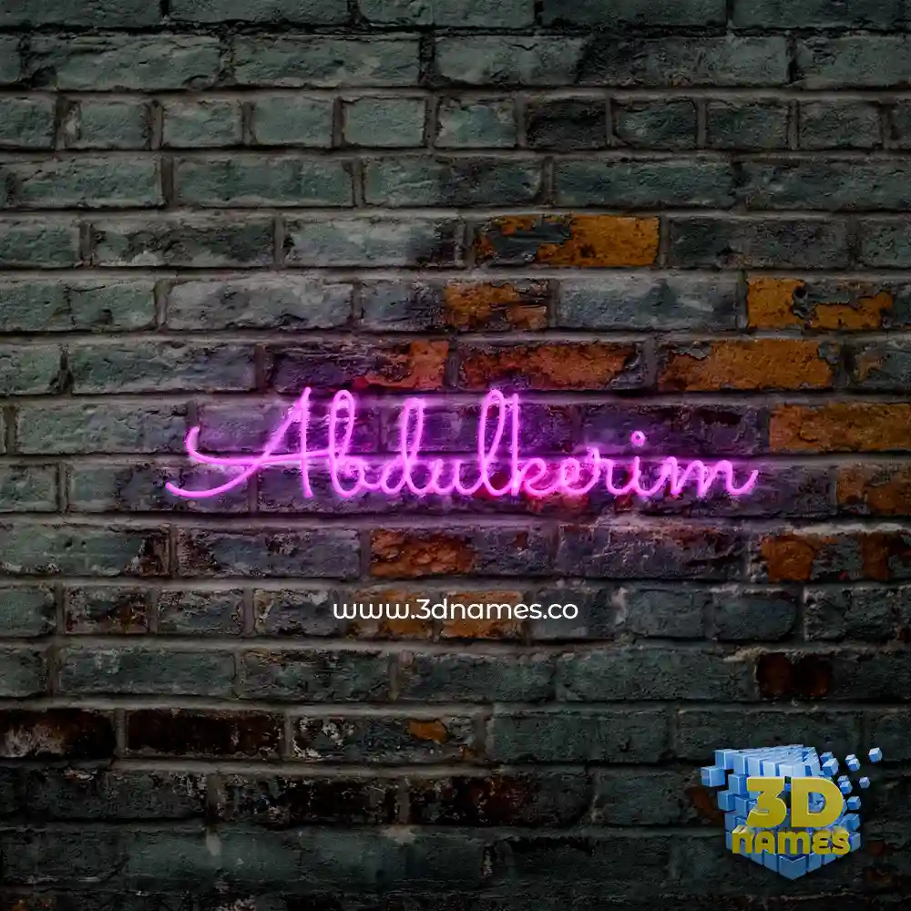 abdulkerim in Pink Neon style - 3D name wallpaper