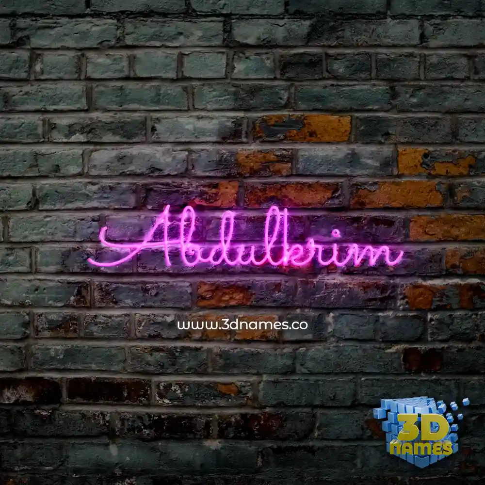 abdulkrim in Pink Neon style - 3D name wallpaper