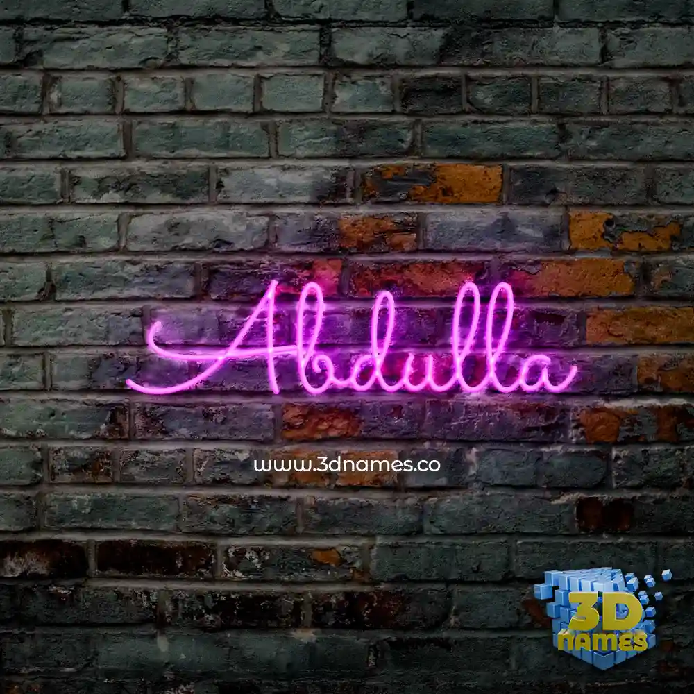 abdulla in Pink Neon style - 3D name wallpaper