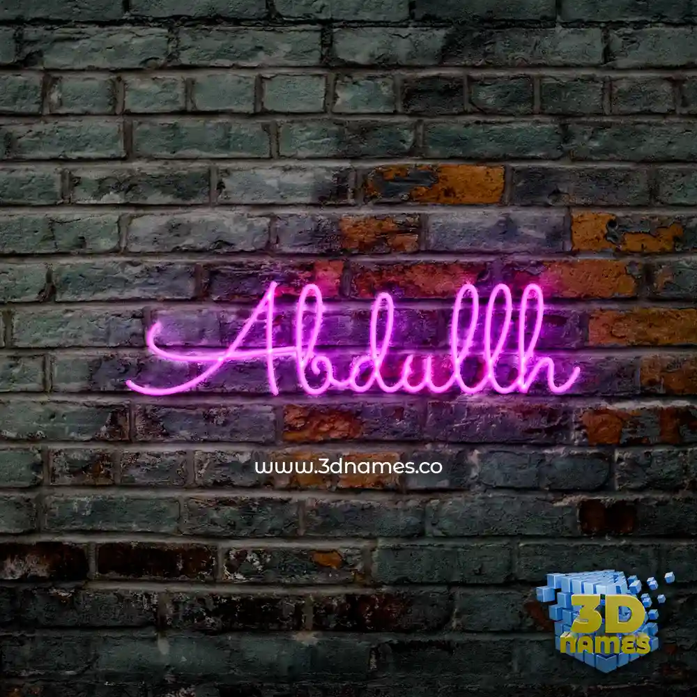 abdullh in Pink Neon style - 3D name wallpaper