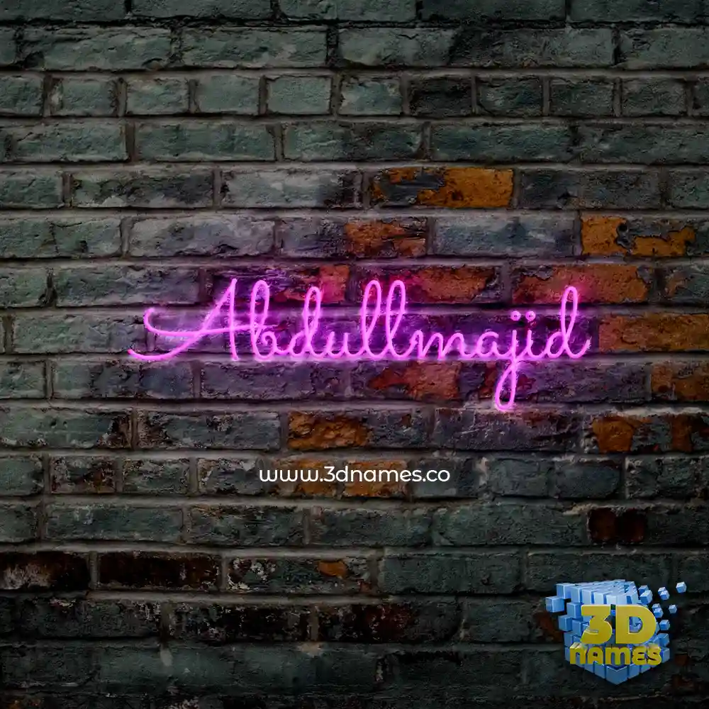 abdullmajid in Pink Neon style - 3D name wallpaper